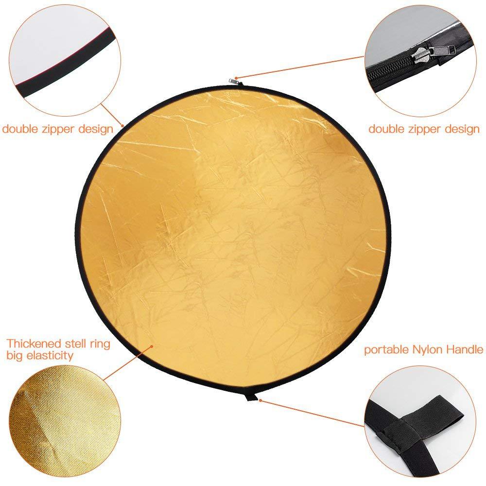 Draagbare Opvouwbare Ronde Fotografie Reflector Fotostudio Outdoor Licht Diffuser Multi-Disc met Draagtas 60 cm
