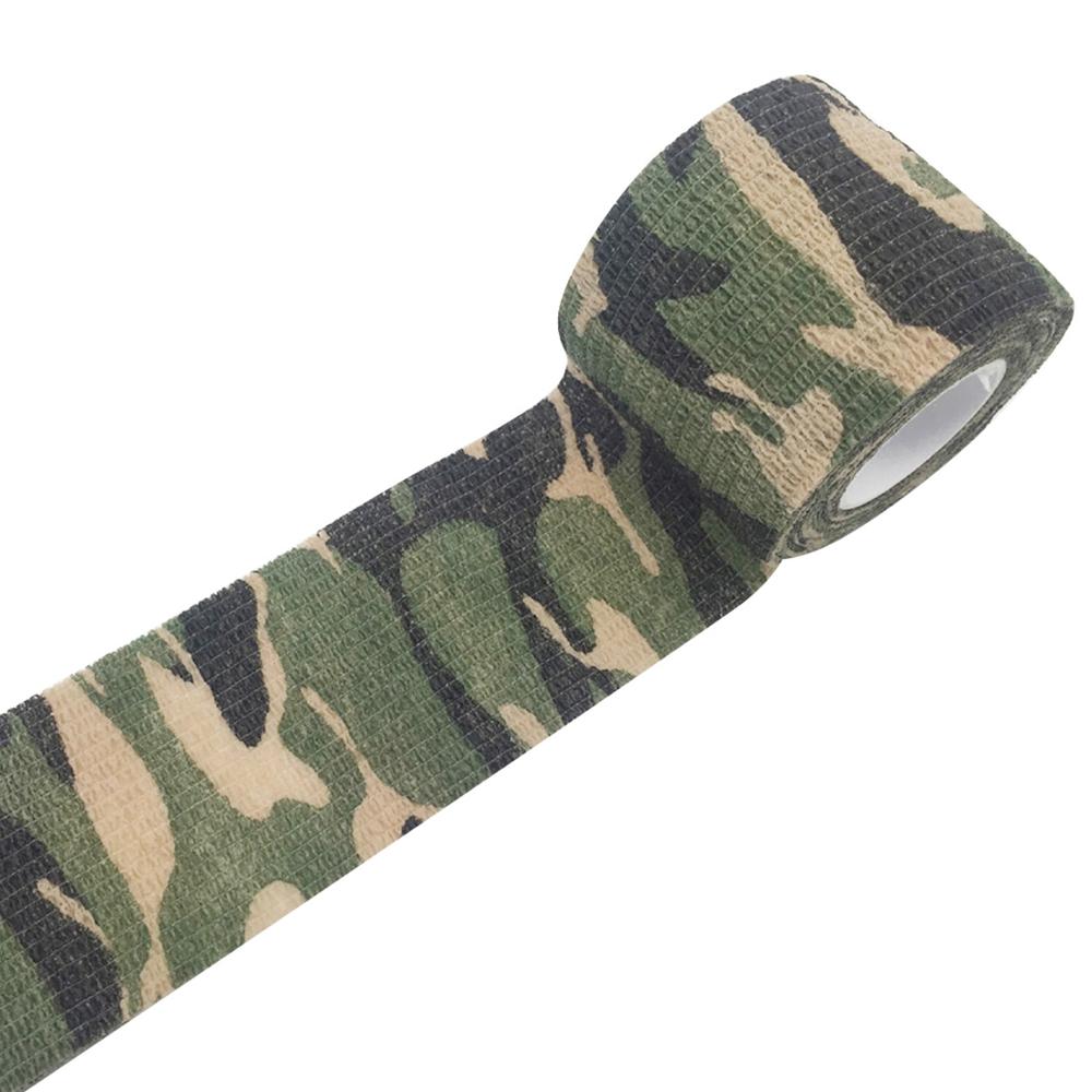 Army Camo Camouflage Elastic Tape Durable Disposable Waterproof Nonwoven Wrist Wound Bandage Sports Support Tatoo Grip Wrap: Gold