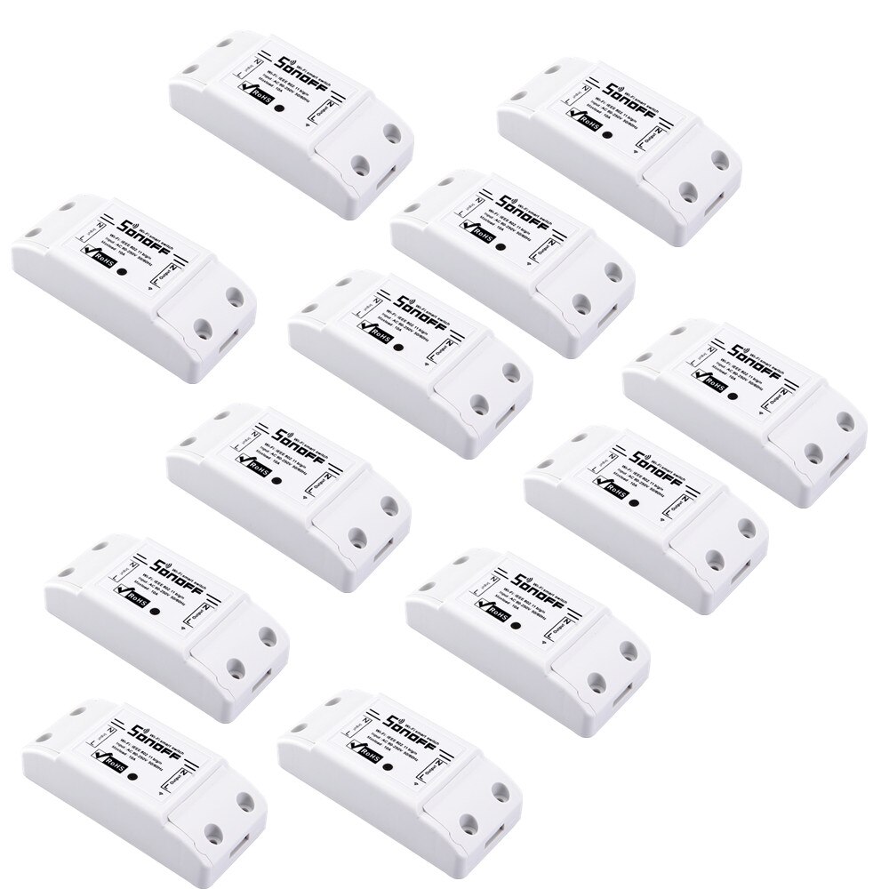 12 stk sonoff basic wifi switch universal til smart home wifi switch automationsmodul timer diy fjernbetjening til iphone ios