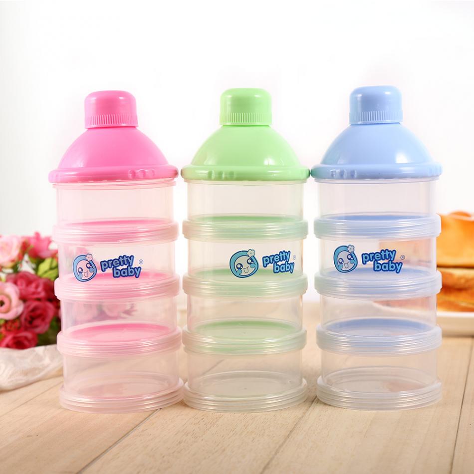 4 lag aftageligt spædbarn baby fodring mælkepulver opbevaringsdispenser baby rejse mad opbevaringsboks bærbar mælkebeholder