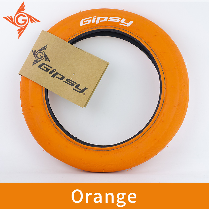 Pneus de vélo 12 pouces pour enfants, pneu lisse, 1.75g, 10 couleurs, 12x240, 60TPI,: Orange