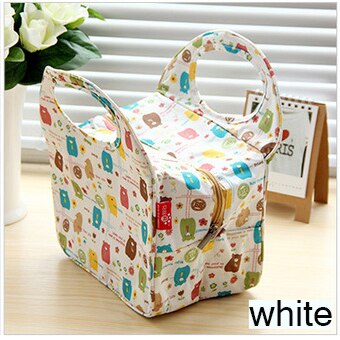 Caldo Isolato Tinfoil di Alluminio del dispositivo di Raffreddamento Termico Picnic Borsa Da Viaggio Impermeabile Tote Scatola di Cartone Animato Per I Bambini Le Donne Borse Termiche: white