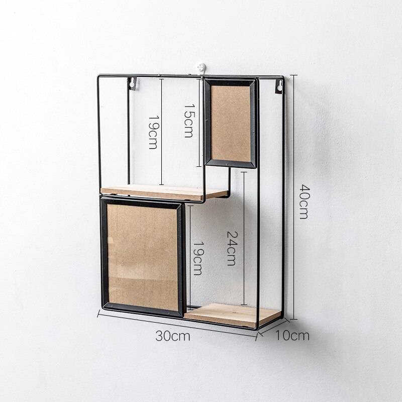 Wooden Storage Racks Hanging Decor Storage Box Photo frame Flower Pot House Storage Rack Wall Book Figurines Display Shelves: B