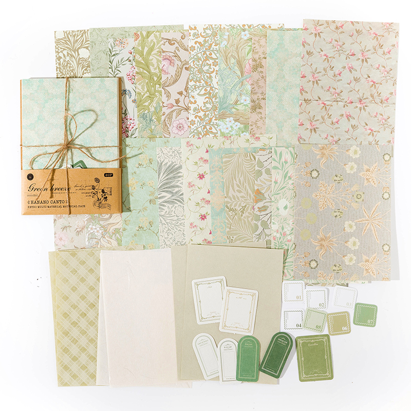 TIANZI 40 stks/pak Vintage materiaal Decoratieve Scrapbooking Dagboek Achtergrond papier DIY junk journal Etiket Briefpapier leveringen: Licht Geel
