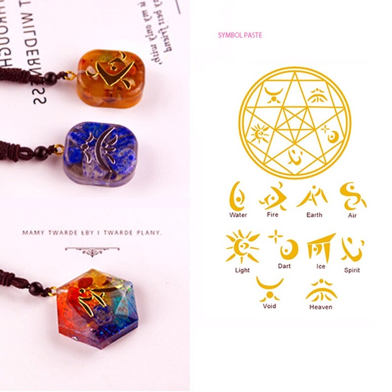 7 Chakra Copper Energy Tower Orgonite Stickers DIY Pyramid Epoxy Resin Material