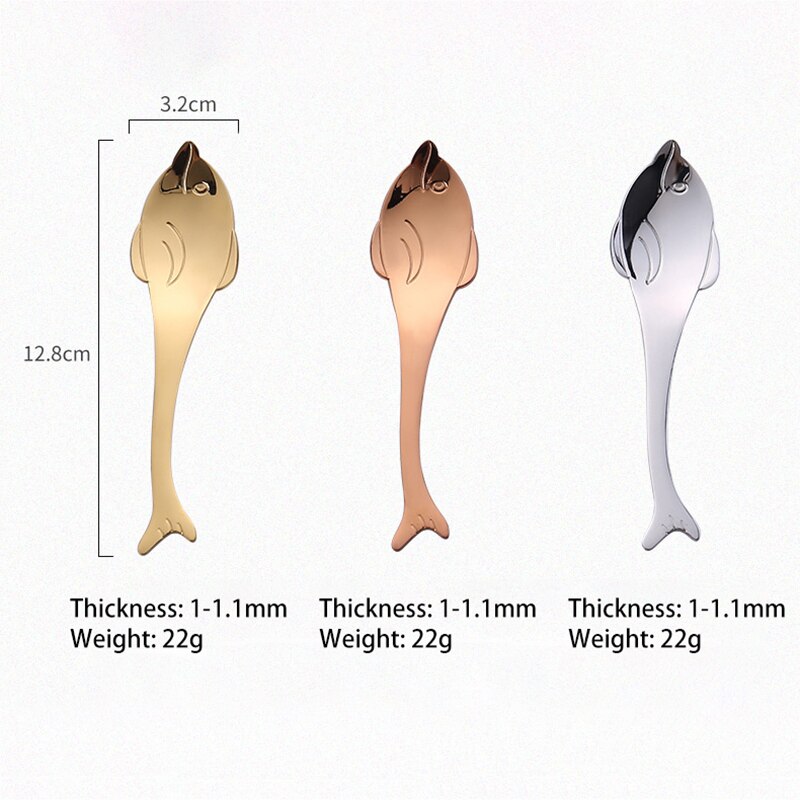 1Pcs 304 Stainless Steel Nice Dinner Spoon Rose Gold/Gold/Silver Fish Coffee Dessert Spoons Tableware