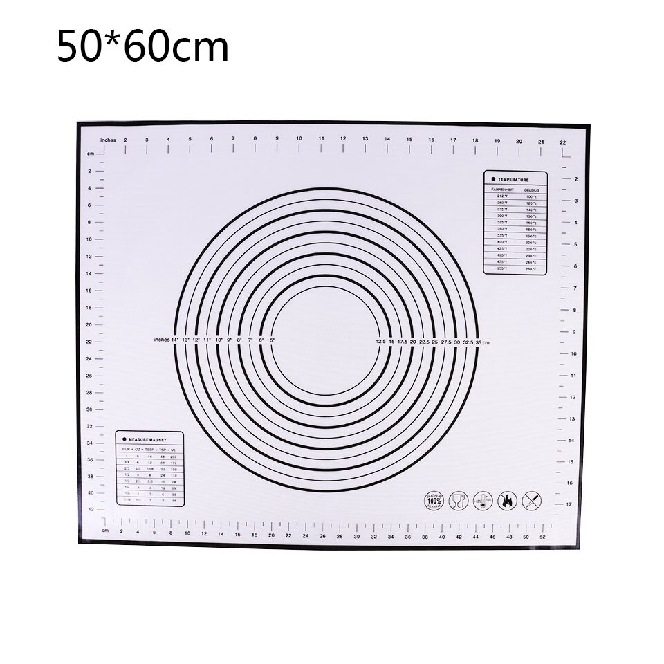 Wiederverwendbare Silikon zurück matt Umweltfreundliche matt Für rollen Teig Pad Große Nicht-Stock Ofen Konditorei Backen Zubehör Werkzeuge Neue: 50X60CM Schwarz