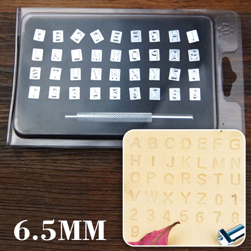 DIY Leather Puncher Tools Letter Stamp Tool Uppercase Capital Letters 26 Alphabet Leather Craft Stamps Working Saddle 3.5-7mm: 6.5mm 36pcs