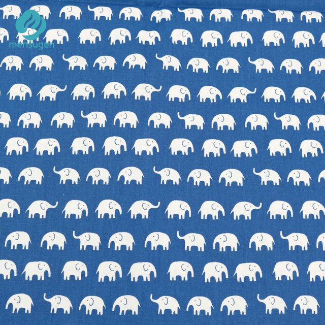 Mensugen 50cm*160cm 100% Cotton Cartoon Elephant Fabric for Quliting Baby Cribs Cushions Blanket Pillows Sewing Material: 3