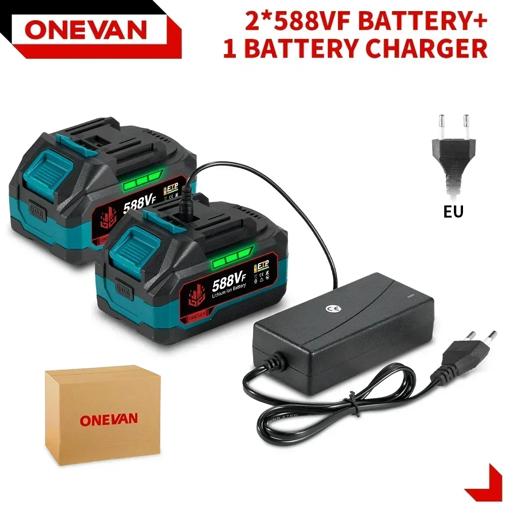 Wiederaufladbare Lithium-Batterie 22900 mAh 29900 mAh Batterie 588VF Kapazität Anzeige Für Makita 18 V Elektrische Schlüssel Bohrer Power werkzeug: Blau