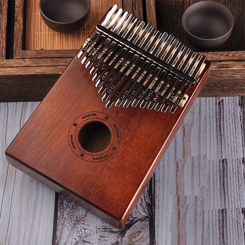 17 Keys Bull Kalimba Thumb Piano Mahogany Body Musical Instrument best and price: Lattin Letter