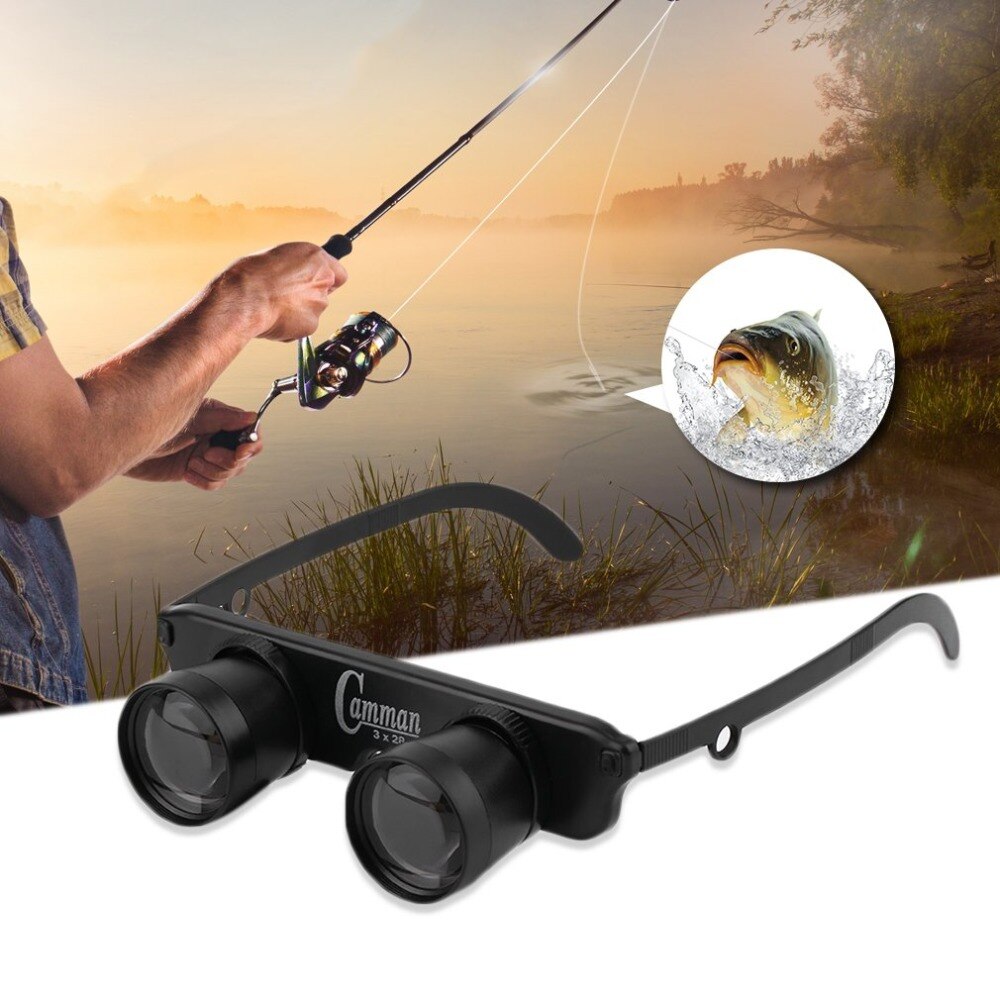 3x28 Magnification Glasses 3 In 1 Telescope Outdoor Fishing Optics Binoculars High Clarity Fishing Eyewear Tackle Device Black