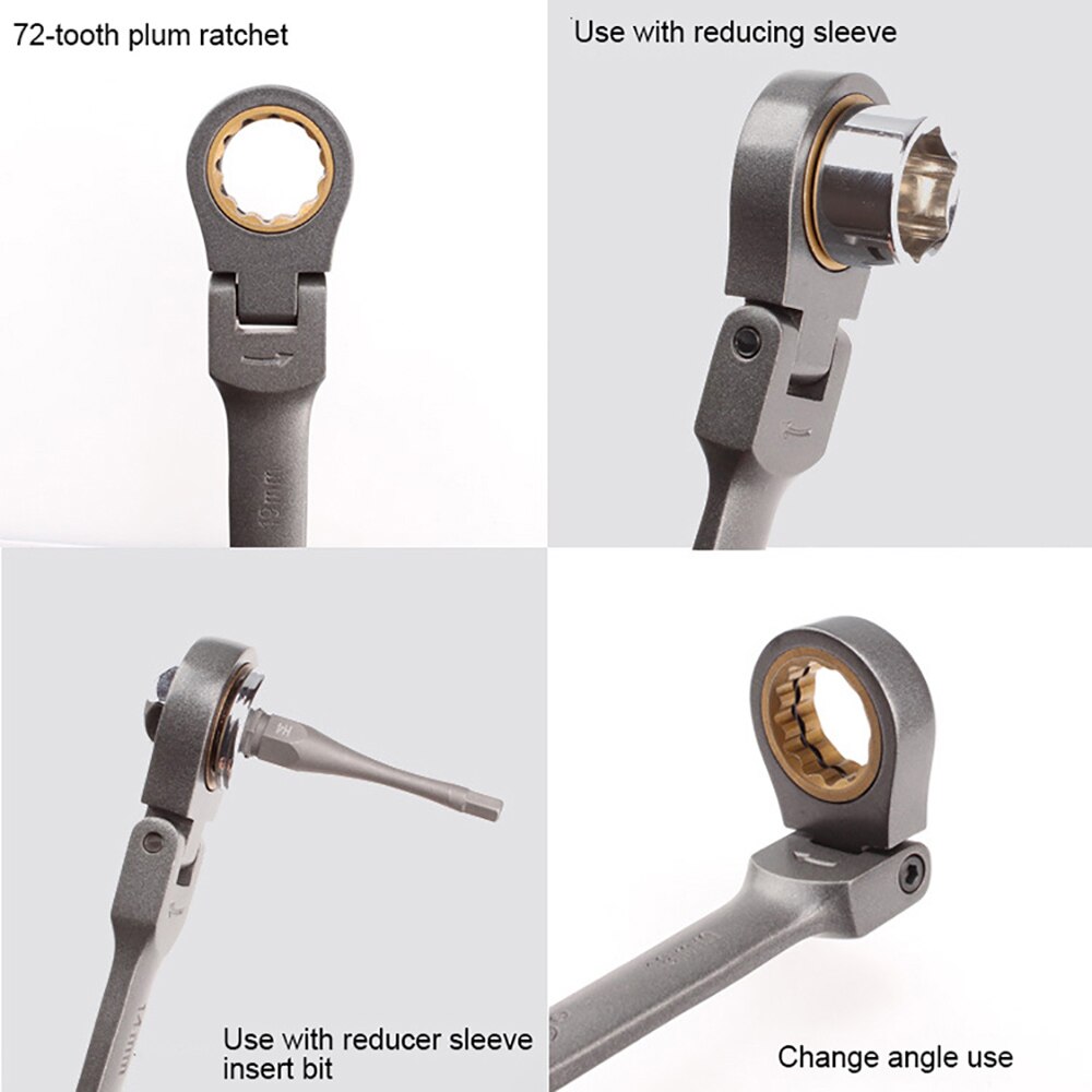 Multifunction Ratcheting Socket Wrench Set Box End Wrench Metric With Adapter Socket Screwdriver Bit Plumb Pipe Auto Repair Tool