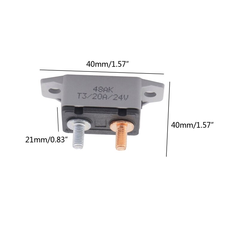 20A 30A 40A 50A Universal Automatic Auto Truck Fuse Manual Reset Circuit Breaker Stud Bolt Protect Screw Kits with Cover K0AF