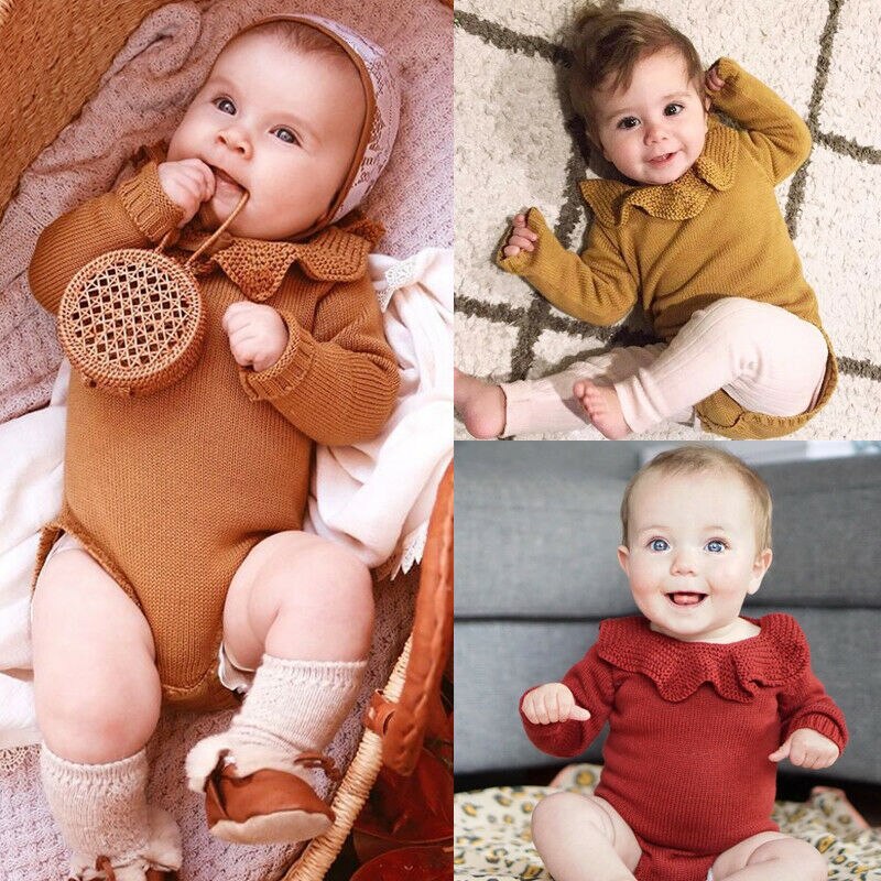 Conjunto de ropa de punto niñas recién nacidas, mono de cuerpo entero cálido, conjunto de ropa para niños/NO