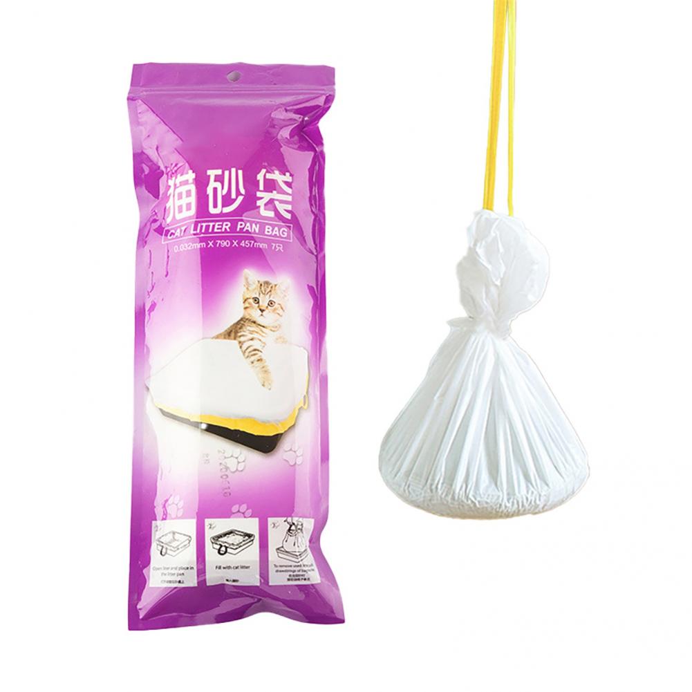Litter Box Liner Essential Pet Waste Disposal Bags Flexible Cat Litter Bag Large Capacity 7 Pcs Kitty Litter Pan Bags
