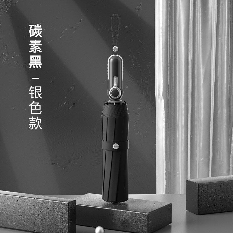 Zuodu parasol wzmocniony wiatroodporny męnarty uczeń przystojny automatyczny składany parasol deszcz lub połysk parasol podwójnego zastosowania: D-srebro