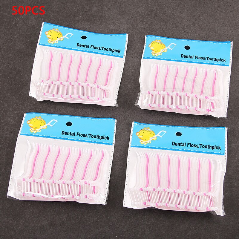 50pcs Adults Interdental Brush Clean Dental Floss Teeth Stick Tooth Pick Interdental Teeth Clean Toothpick Flosser Dental Brush: MULTI