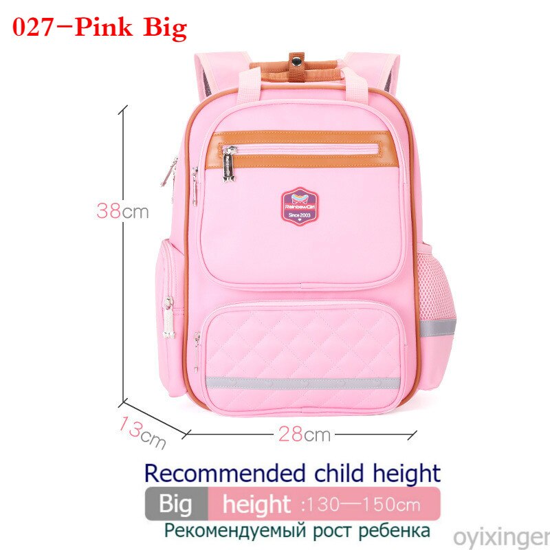 Basisschool schooltas meisjes 1-3-6e klas 5-12 jaar kinderrugzak lichtgewicht kinderrugzakken voor school tienerjongens tas: 027- roze grote