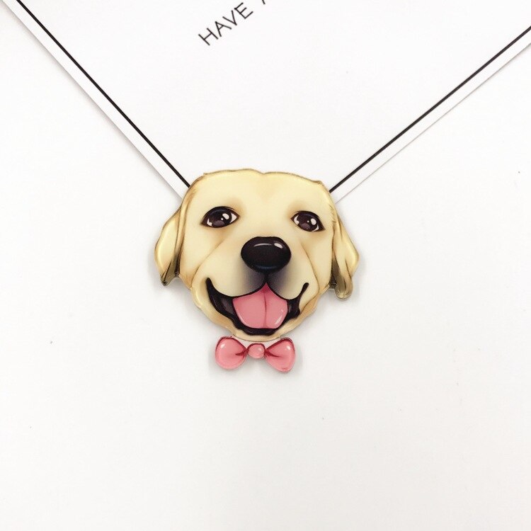 1Pcs Leuke Hond Cartoon Mode Broche Acryl Badge Kat Icoon Badge Pin Voor Kids Party Decoratie op Zak Kleding: Multi-Colored