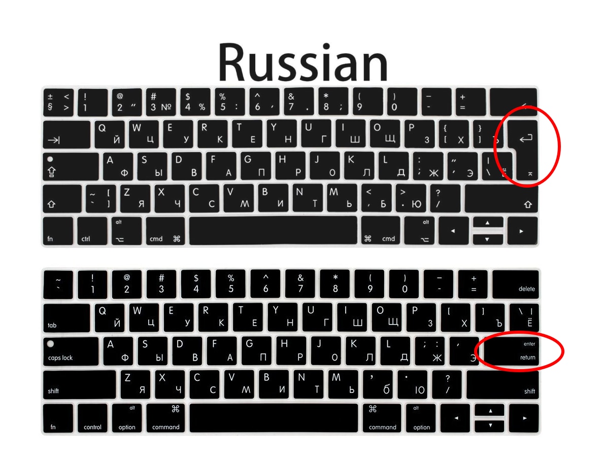 Russian for Apple MacBook Pro with Touch Bar 13" 15" A1706 A1707 A1989 A1990 A2159 Silicone Keyboard Cover Skin