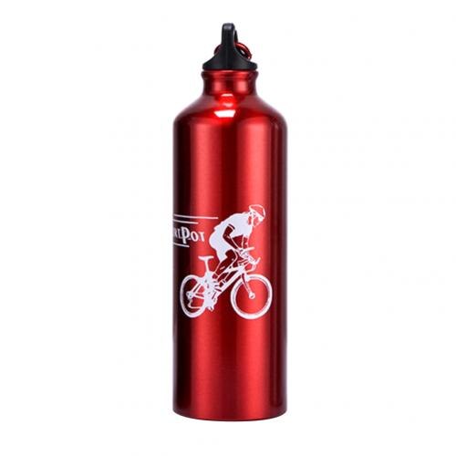 750ml bärbara utomhussporter cykling camping aluminium tålig legering anti-fall vattenflaska kopp: Röd
