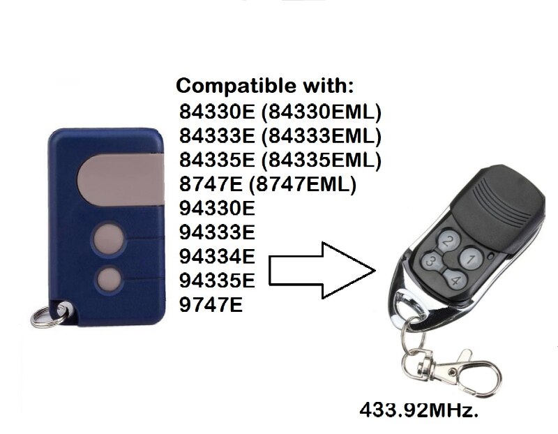 For 94335e 433 mhz fjernkontroll garasjeportåpner elektrisk gate 84335 eml håndsender: Lilla