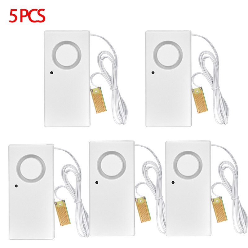 Smart Home Alarm Water Leakage Alarm Detector Independent Water Leak Sensor Detection Flood Alert Overflow Security Alarm System: 5pcs
