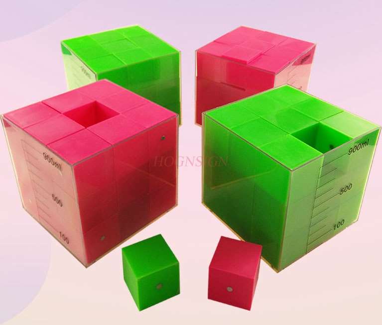 Matematikläromedel 1 st 3.3cm magnetisk liten kub undervisningskapacitet demonstrator 1l läroinstrument