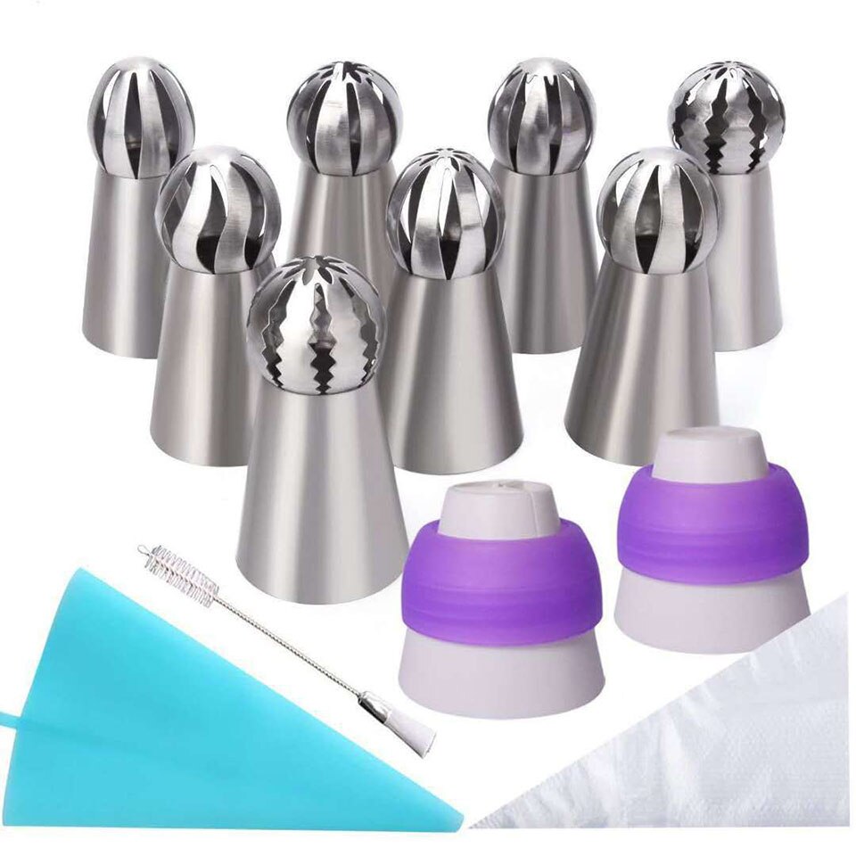 32Pcs Cake Decorating Supplies Tips Kits Stainless Steel Baking Supplies Icing Tips with Pastry Bags