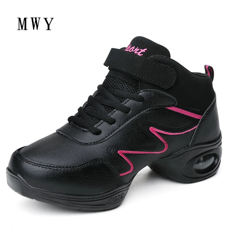 MWY Grain Leather Modern Dance Jazz Shoes Soft Outsole Breathable Dance Sneakers Woman Chaussure De Danse Femme Salsa Shoes