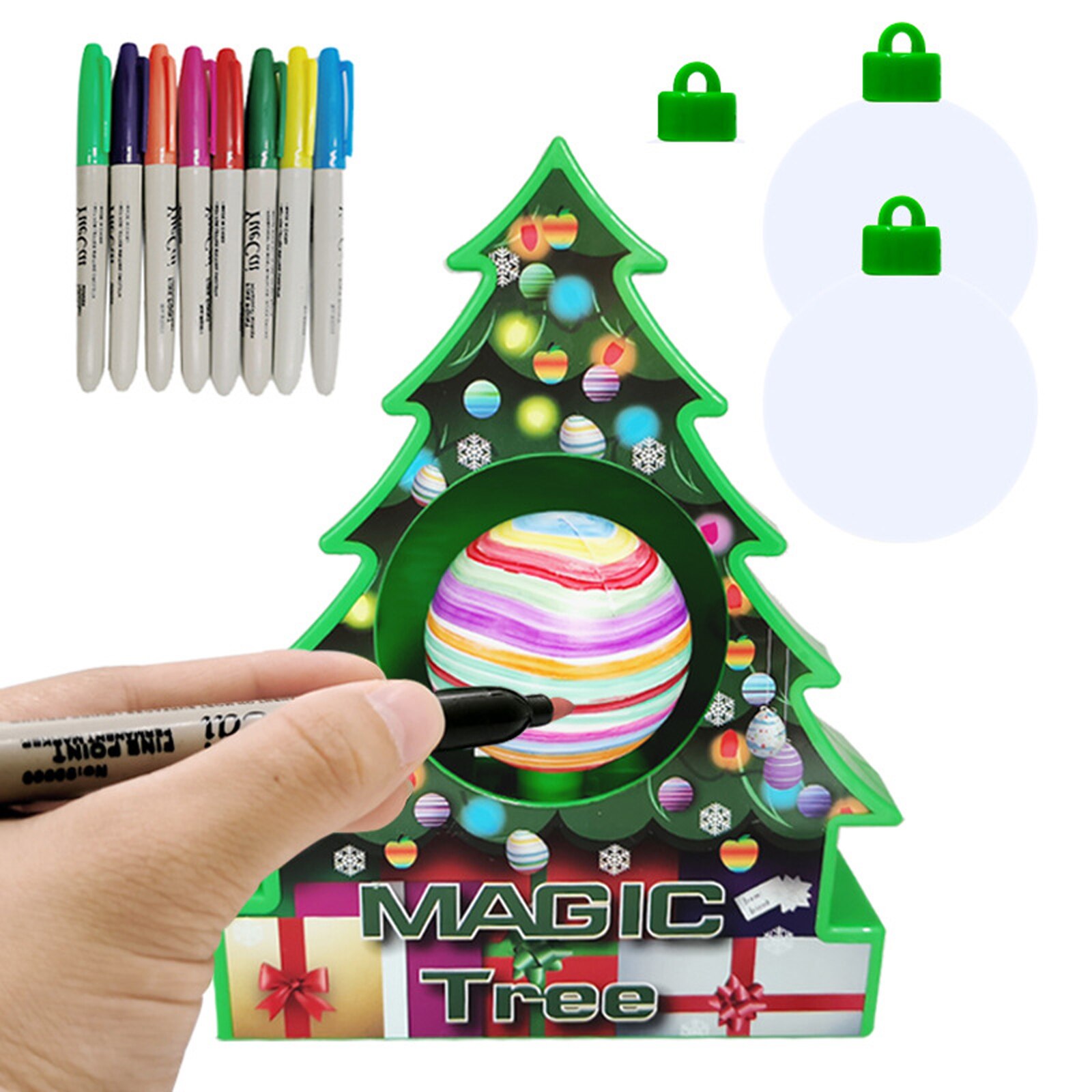 Christmas Tree Ornament Decorating Kit White Balls Painting Craft Xmas Decoration for Children Christmas Balls Painting Kit