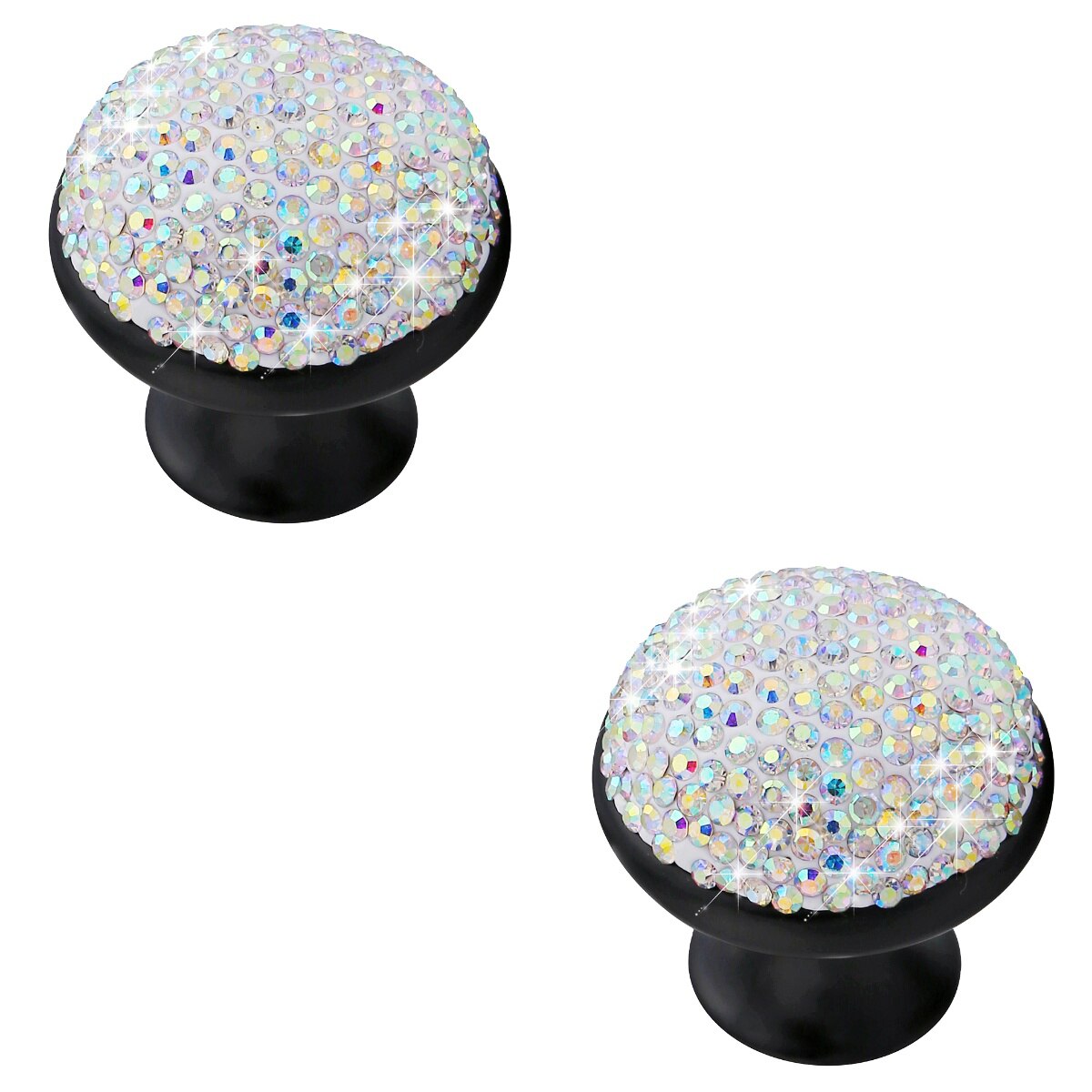 2 Stuks Aluminium Deurknoppen Shining Rhinestone Mushroom Handvat Creatieve Lade Knoppen Kast Deurklink: Default Title