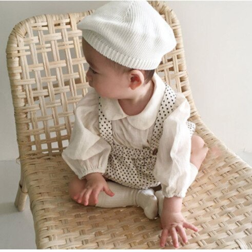 Herbst Neue Baby Overalls Dot Print Einfache Lose Baumwolle Casual Hosen Jungen Mädchen Overall Kinder Overalls