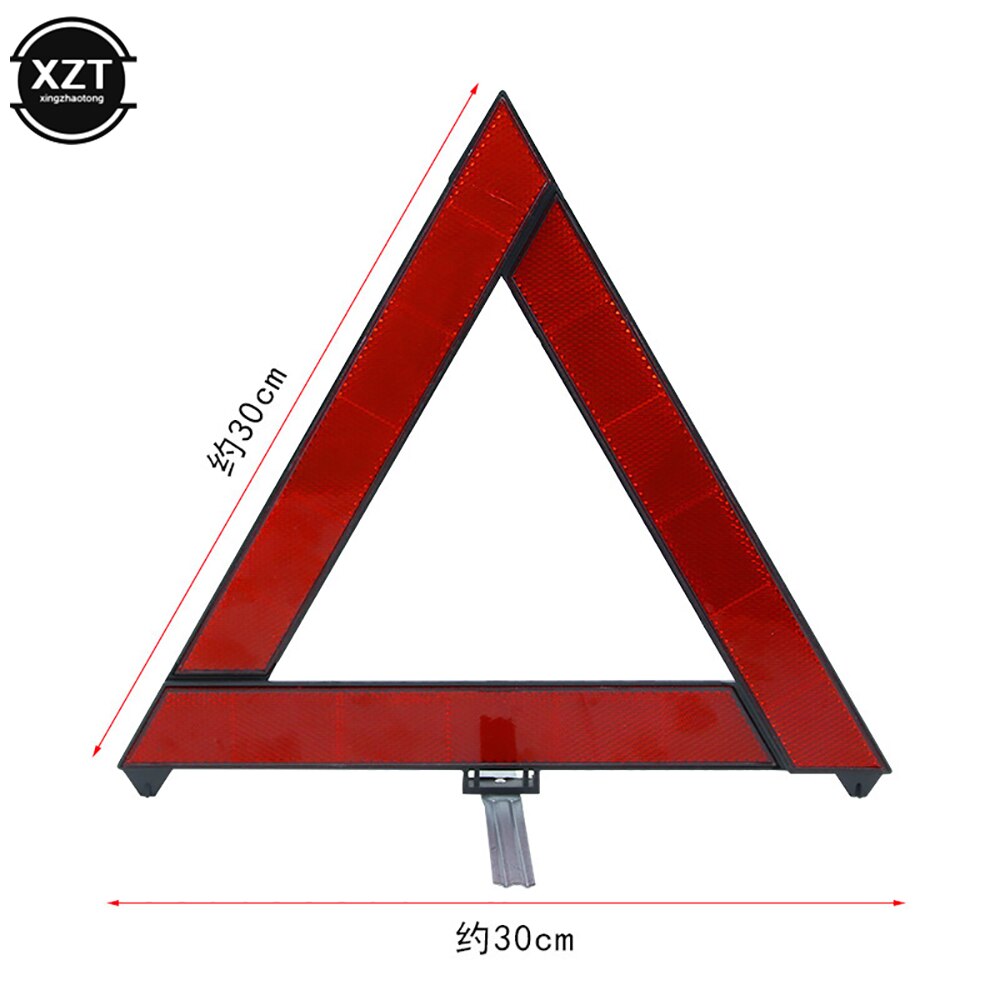 Car Emergency Breakdown Warning Triangle Red Reflective Safety Hazard Car Tripod Folded Stop Sign Reflector