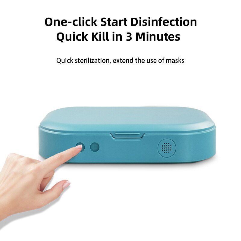 5V UV Light Face Mask Sterilizer Box Anti Bacteria Ultraviolet Ray Disinfection for Jewelry Watch Phone with Aromatherapy