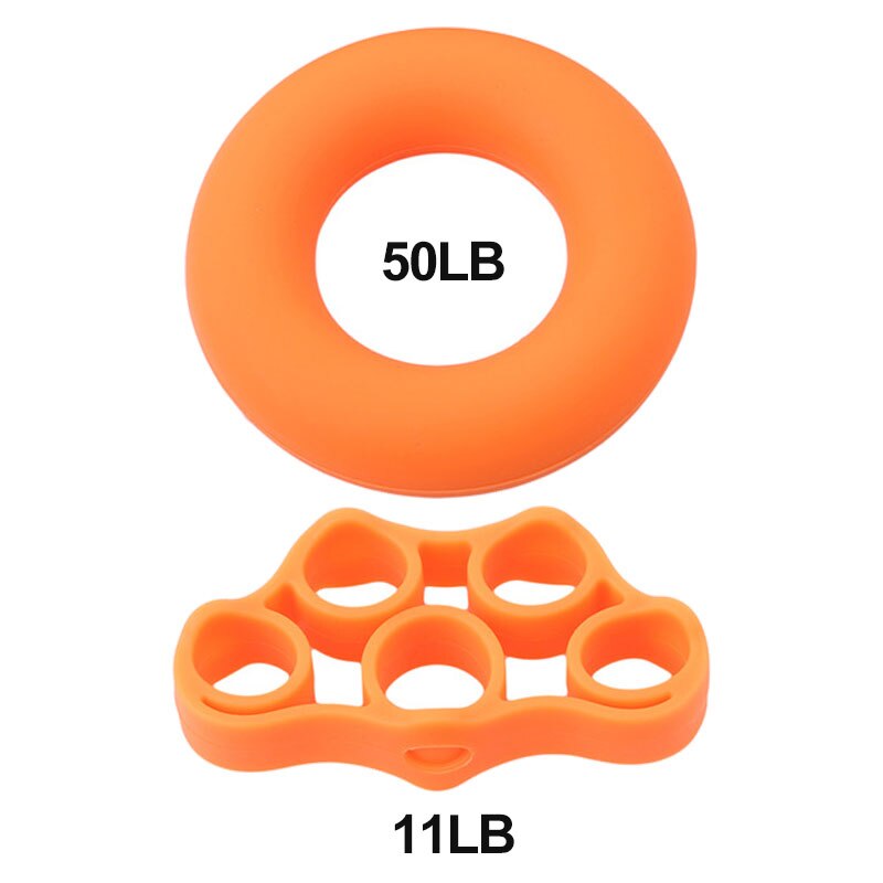Bandas de resistencia para dedos, banda elástica de goma para Fitness, expansor de anillo de agarre de mano, equipo de entrenamiento para estiramiento: Orange Set