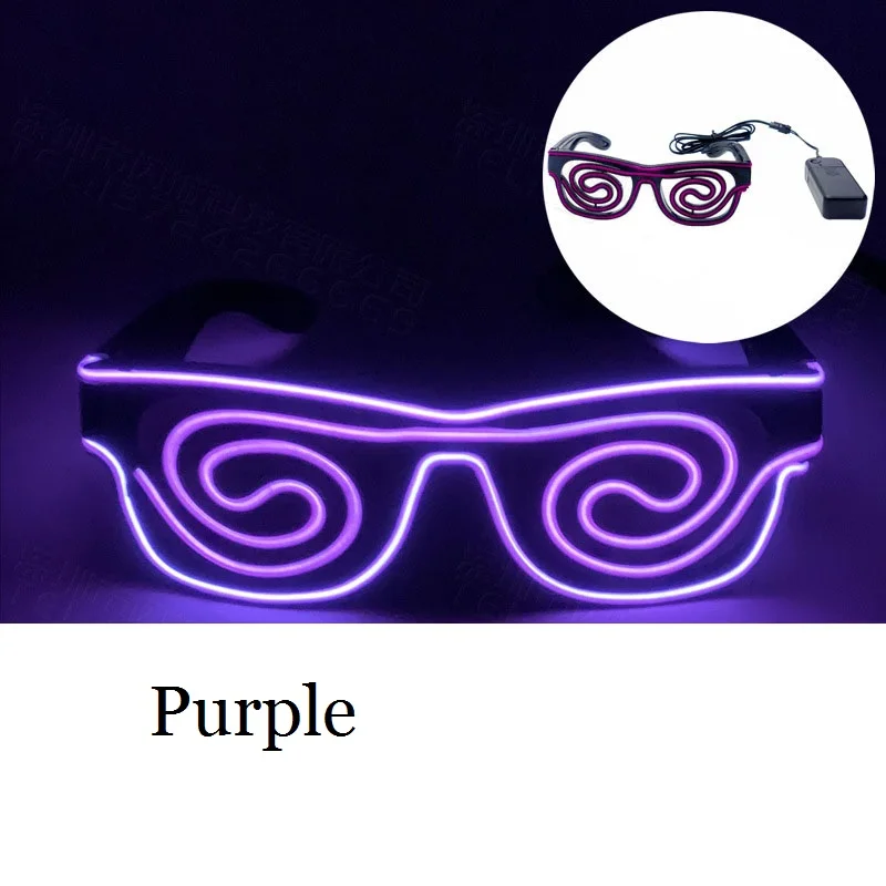 10pcs LED Luminous Wire Glasses Glow Party Light Decoration DJ Night Club Costume Sunglasses Cosplay Birthday Wedding: light yellow
