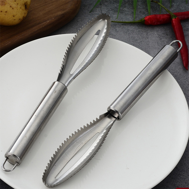 Edelstahl Fischschuppen Schaben Reiben Schnelle Entfernen Reinigung Schäler Schaber Knochen Pinzette Werkzeug Gadge Küche Zubehör Gadgets