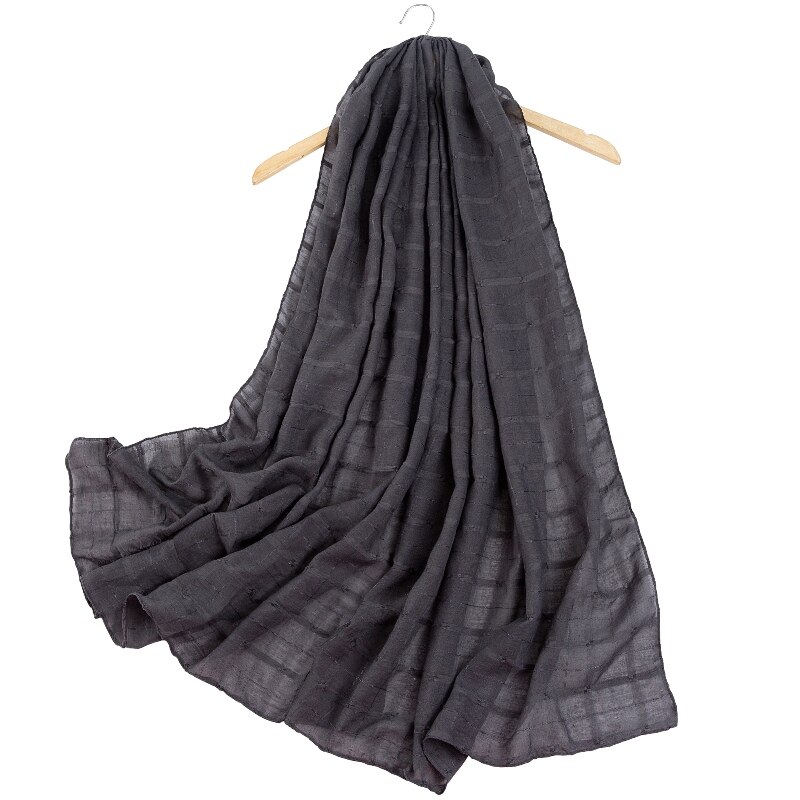 Zomer Winter Lange 180 Cm * 80 Cm Plaid Cotton Blend Viscose Pashmina Vrouwen Sjaal Zwarte Foulard Femme invierno Mujer: Dark Grey