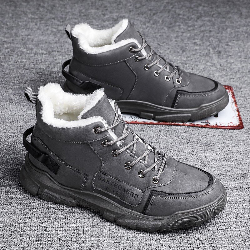 Chaussures hautes en toile à lacets pour homme, chaussures à la , décontractées, garde au , hiver