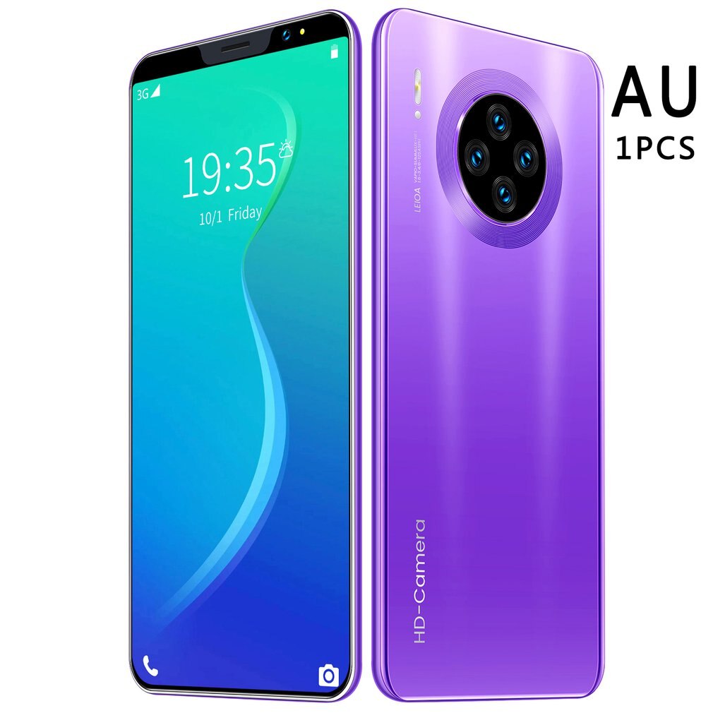 Mate33 Pro Smartphone con 512M + 4GGB di Memoria di Grandi Dimensioni Dello Schermo Da 5.8 Pollici Supporto Viso/Impronte Digitali Unlock Dual SIM telefoni cellulari e Smartphone: purple AU