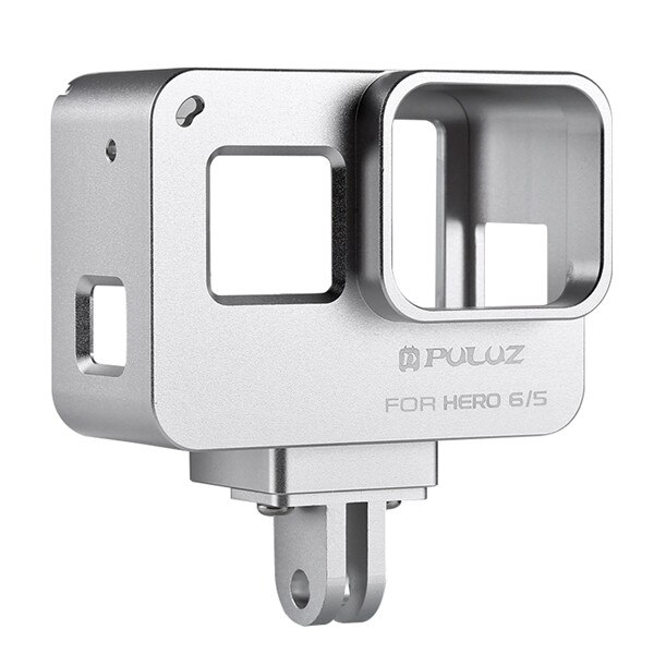 Puluz hard sak til gopro helt 7 svart 6 hus skall beskyttende bur + forsikringsramme hus til gå pro helt 5/6 helt: Sølv