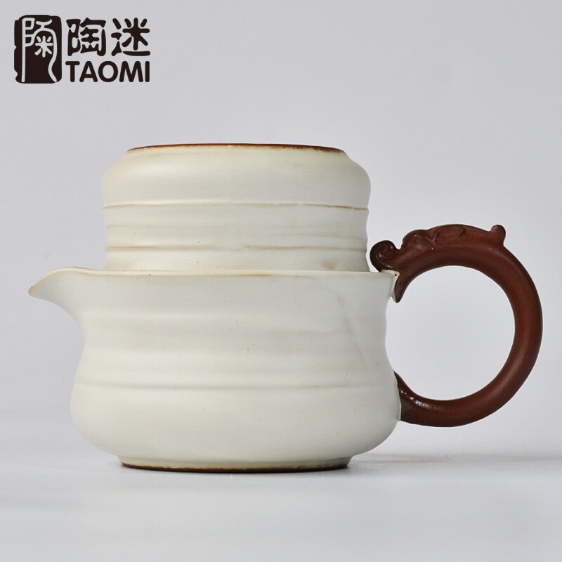 [grandness] teservis inkluderar 1 kanna 1 kopp resor te-servis bärbar vintage grov keramik kanna kopp japansk stil tekanna keramik