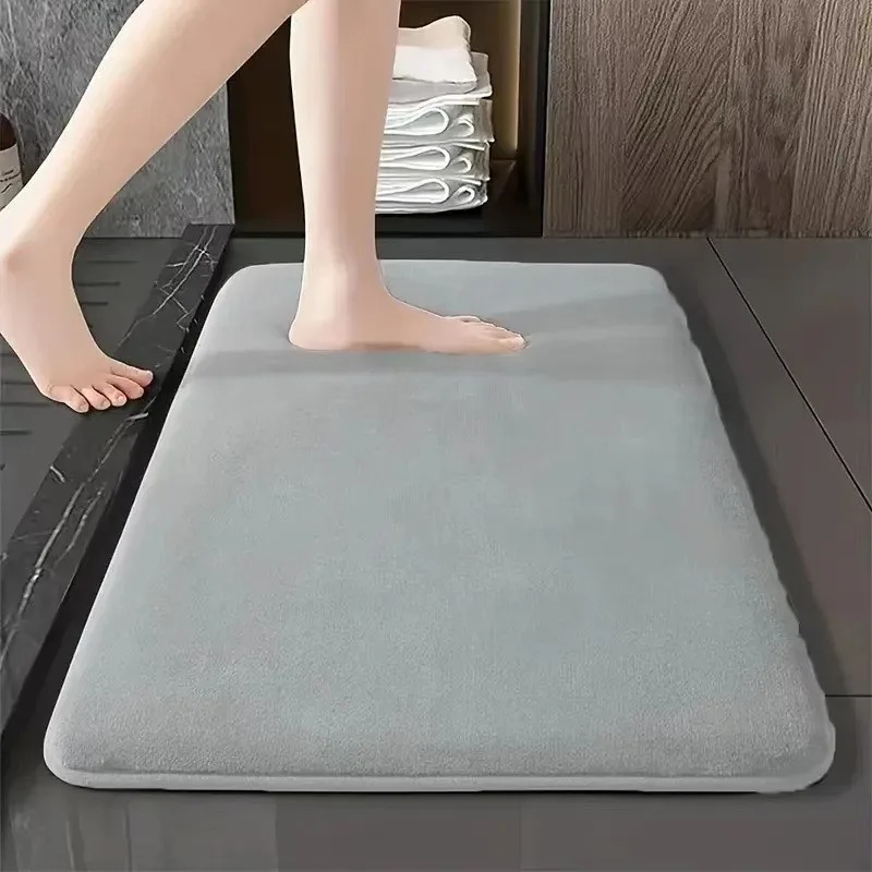 Badezimmer-Bodenmatte, weiche Bodenmatte für Höhle Haushalt, saugfähige Bodenmatte, schnell trocknende, Super saugfähige Badematte, Super rutschfest, aus Korallen-Samt: Grün / 400MMx600MM