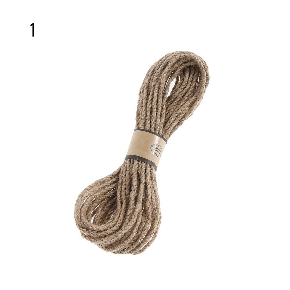 Cuerdas de yute de arpillera de alta tenacidad para manualidades, cuerdas de cáñamo Vintage, Color Natural, suministros para manualidades de de boda, bricolaje, 5/10M: 1