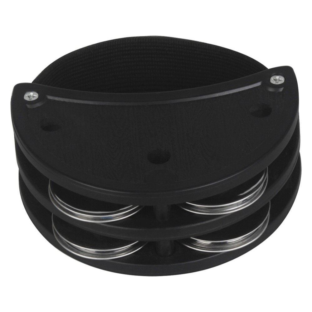 Foot Tambourine Foot Percussion Stainless Steel Jingles Foot Shaker (Black)