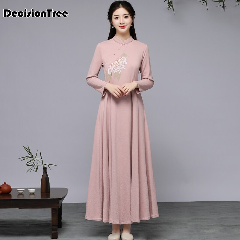 Kiinalainen juhlamekko cheongsam vintage kiinalainen tyyli pitkä iltapuku itämainen nainen qipao vestido