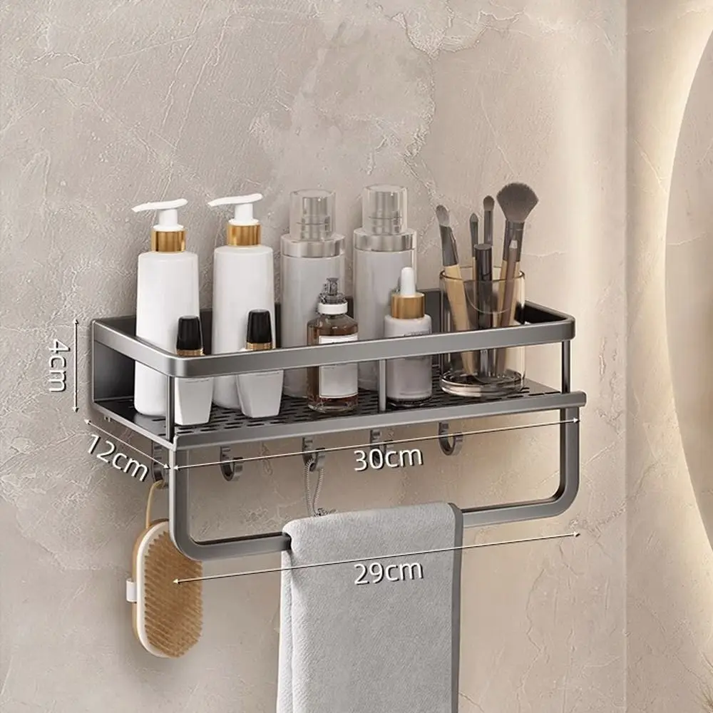 Bathroom Shelves Corner Shower Shelf Aluminum Wall Mount Shampoo Storage Rack Holders No Drill Kitchen Bathroom Accessories: Red