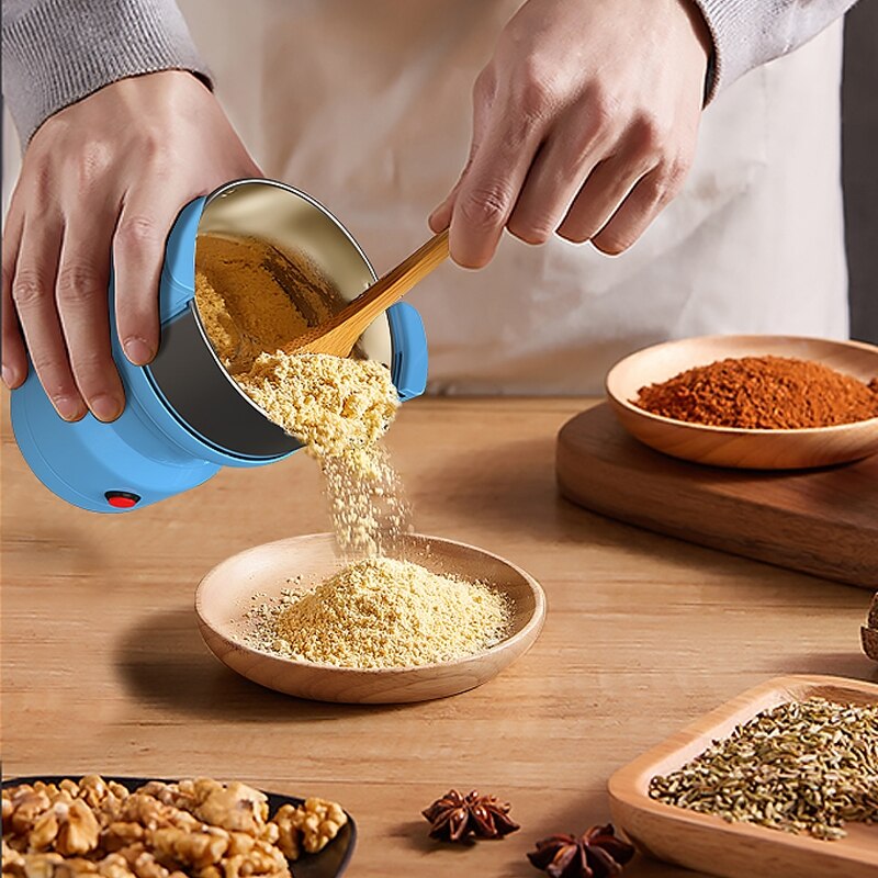 Moulin à grains de café électrique à 4 lames, en acier inoxydable, pour épices de cuisine, poivre, herbes, noix, Machine multifonction